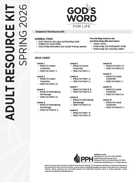 Adult Resource Kit (Digital) Spring 2026